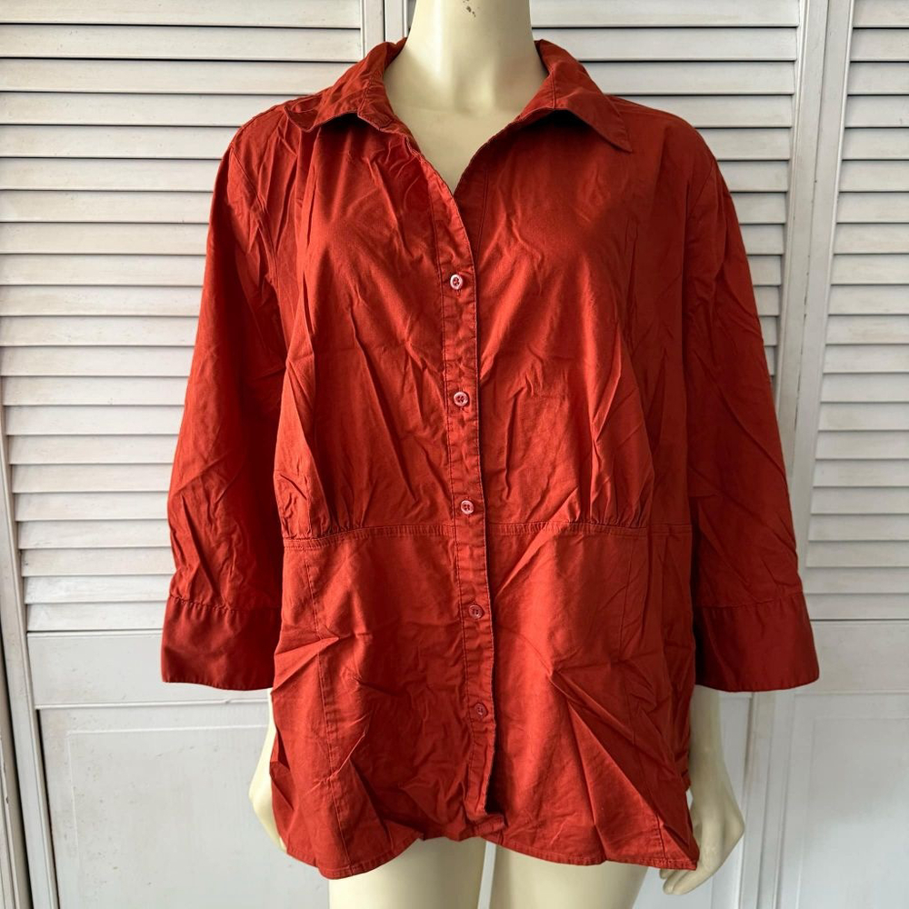 Women's Covington Woman Button-Up Shirt Size 24-26W Orange